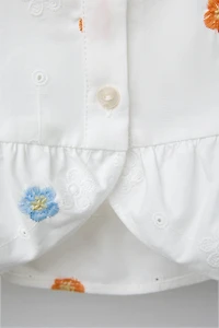 EMBROIDERED FLORAL POPLIN SHIRT