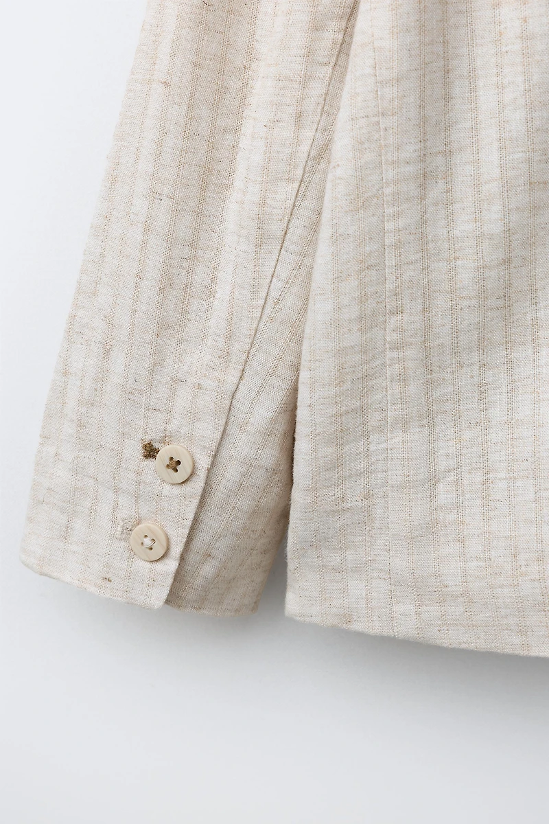 VESTE À RAYURES AVEC LIN