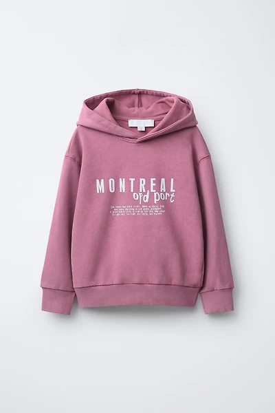 HOODED SWEATSHIRT WITH TEXT