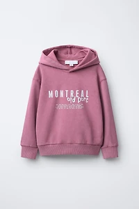 HOODED SWEATSHIRT WITH TEXT