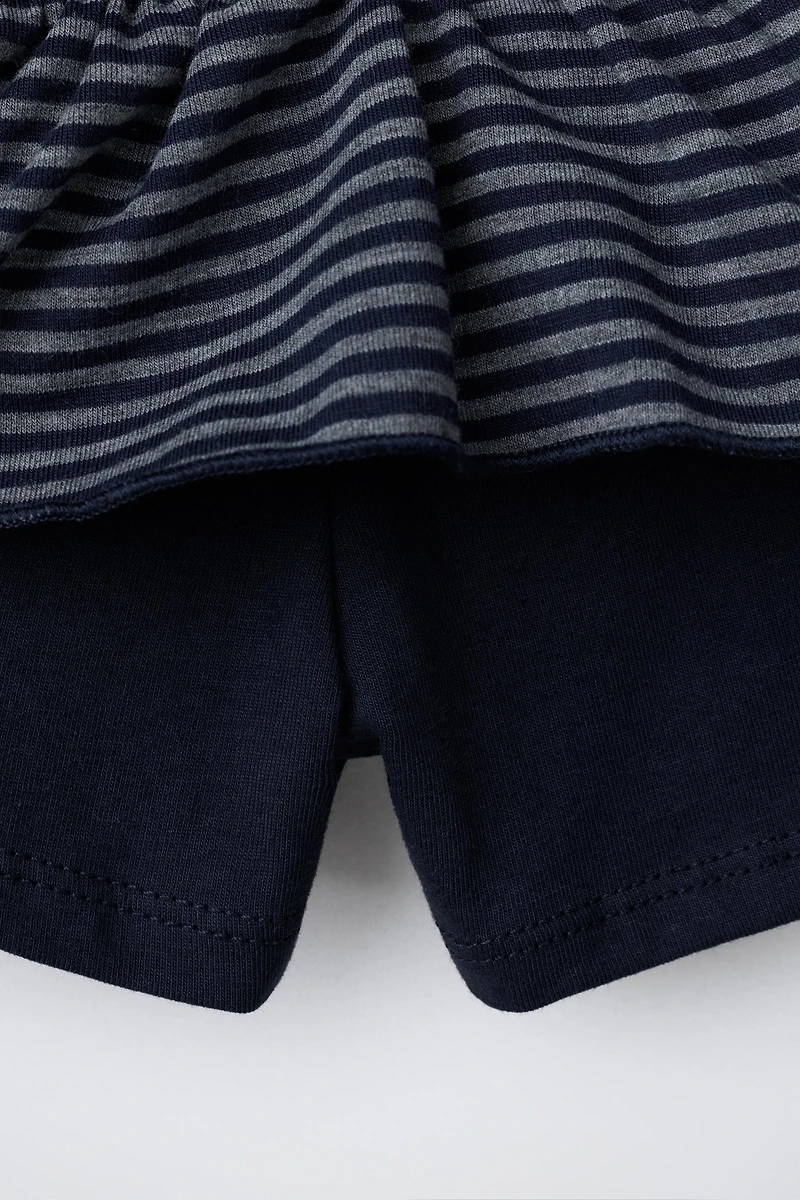 RUFFLED STRIPED SKORT