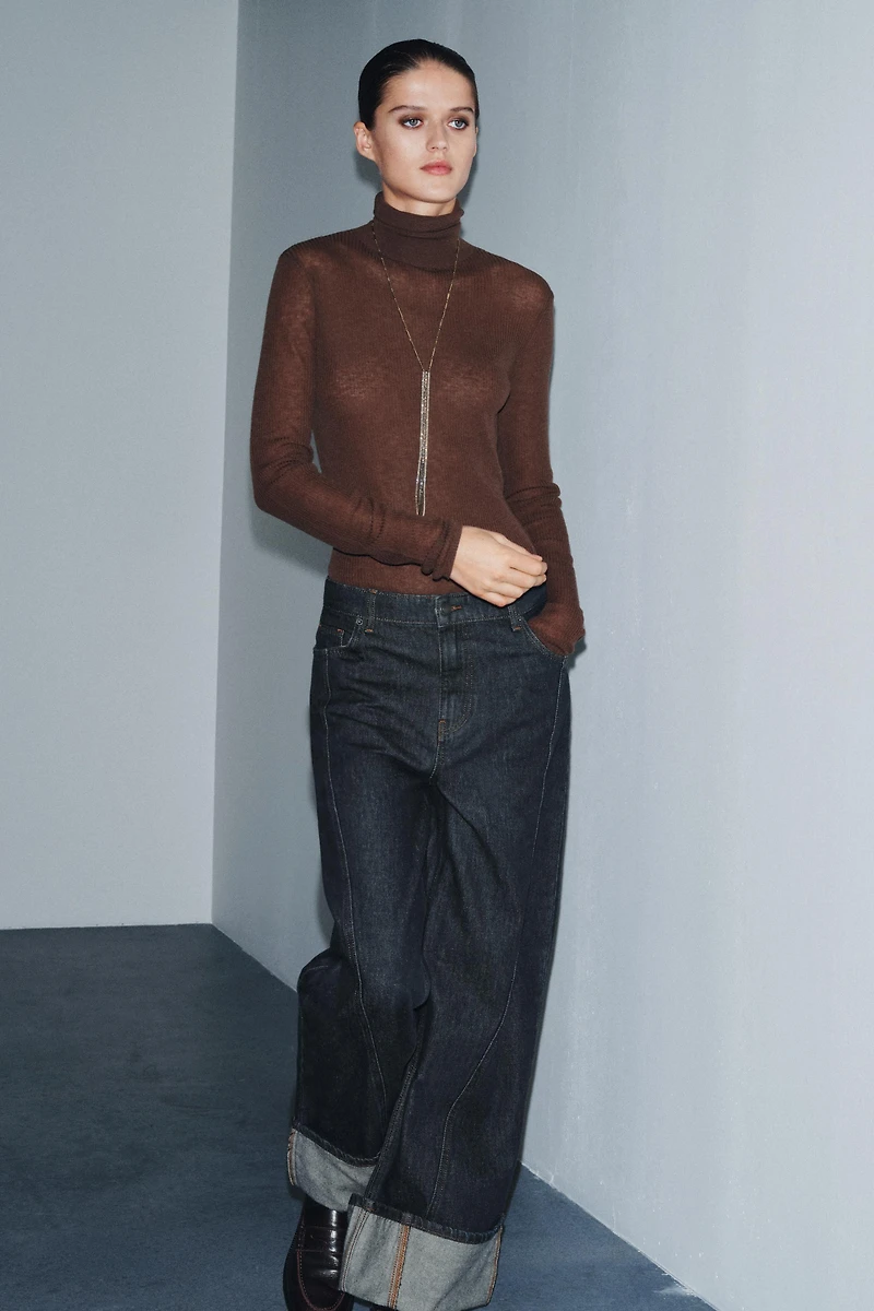 ZW COLLECTION MID-RISE WIDE LEG JEANS