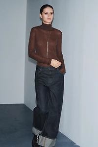 ZW COLLECTION MID-RISE WIDE LEG JEANS