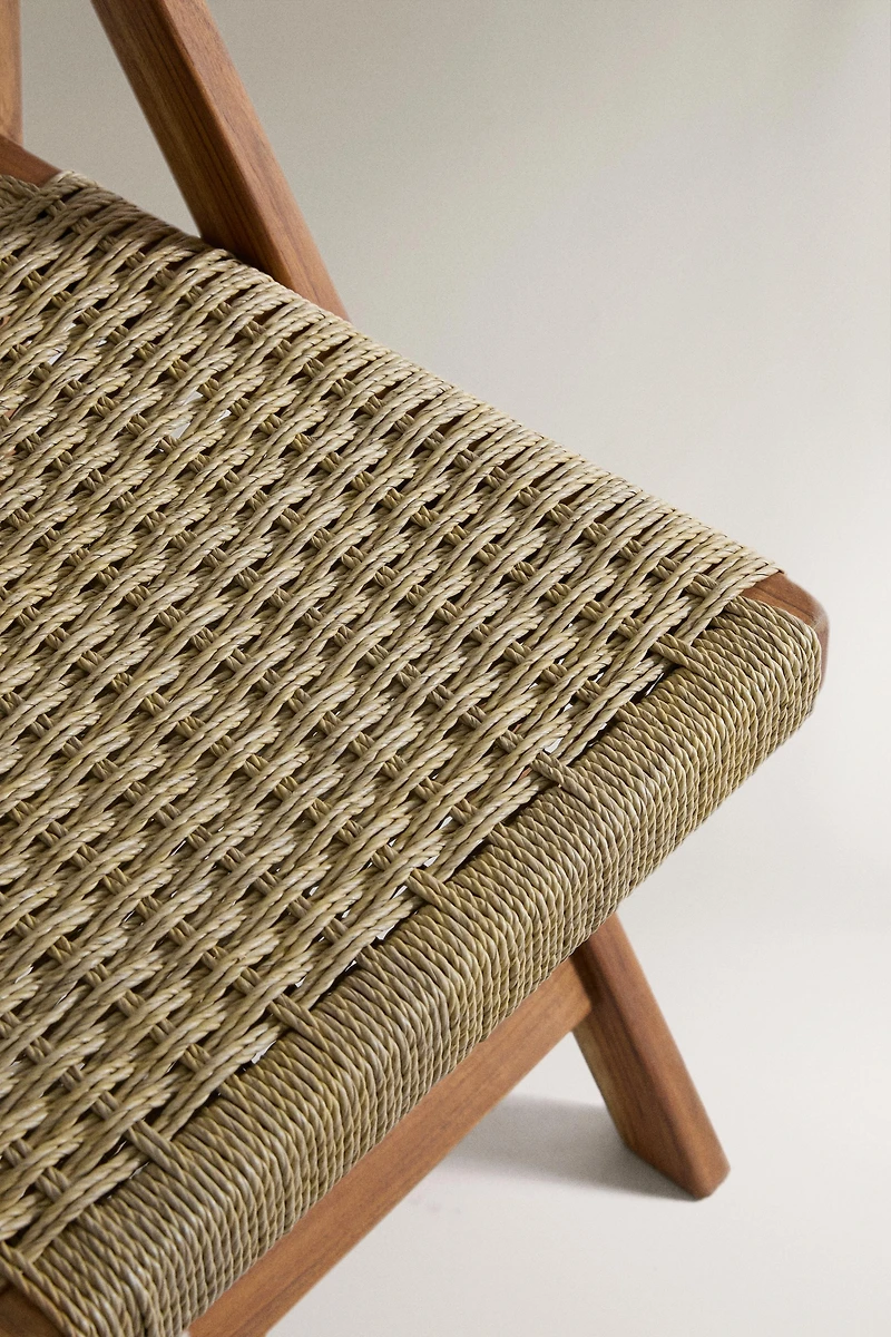 CHAISE PLIANTE EXTÉRIEUR TECK TRESSÉ