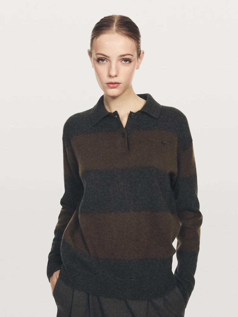 100% cashmere sweater with pocket detail