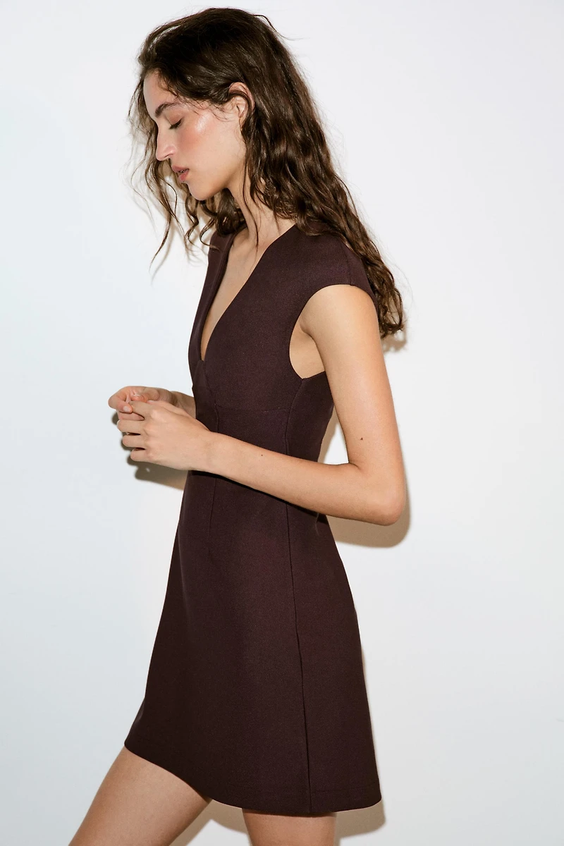 ROBE COL EN V CRÊPE