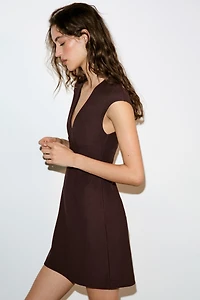 ROBE COL EN V CRÊPE