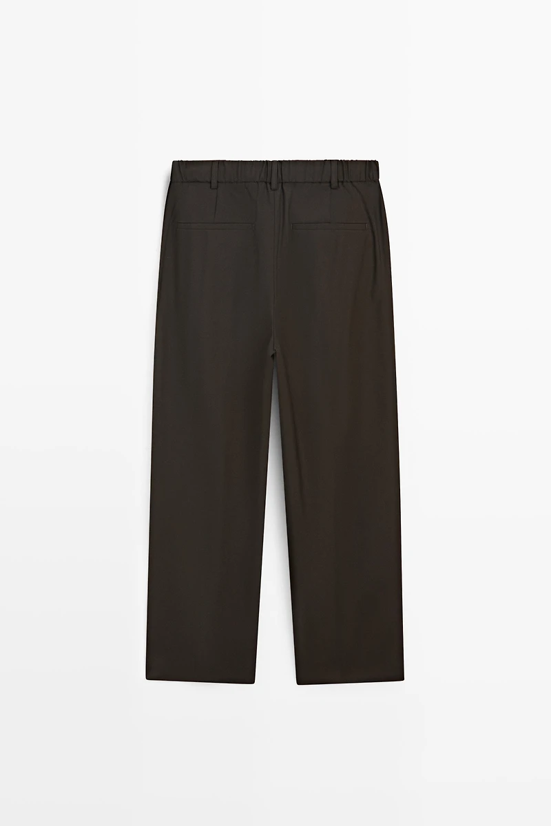 100% wool relaxed fit pants