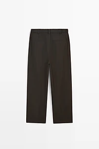 100% wool relaxed fit pants
