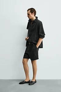 100% LINEN RELAXED FIT SHORTS