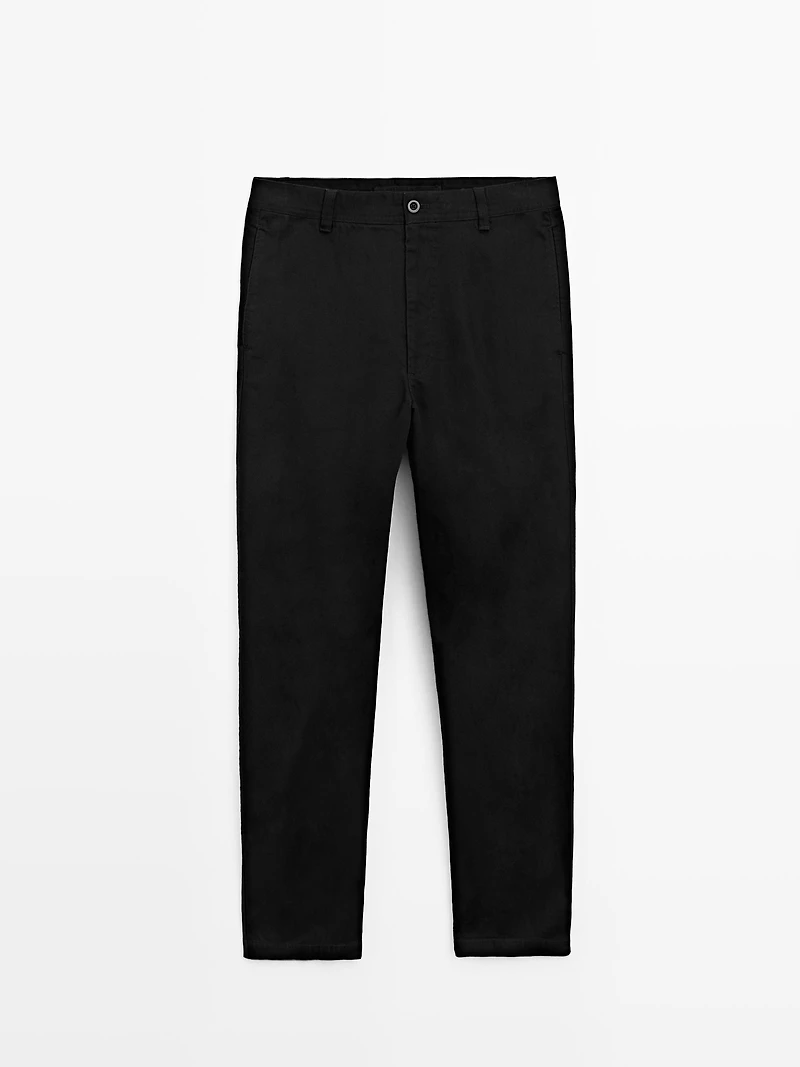 100% cotton wide-leg trousers
