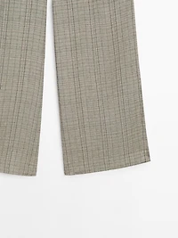 Check print suit trousers