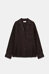 100% LINEN SHIRT WITH POCKET ZW COLLECTION