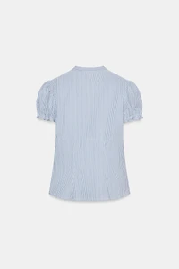 CHEMISE EN POPELINE AVEC OUVERTURE ET NŒUDS