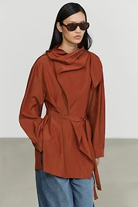 Flowing blouse with tie detail