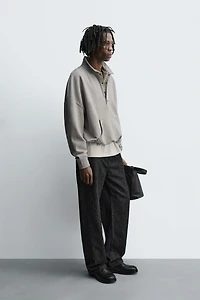 BOXY FIT POLO SWEATSHIRT