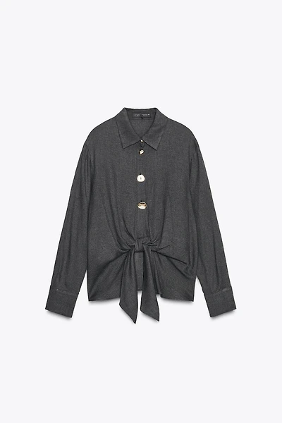 KNOTTED SHIRT WITH METAL BUTTONS