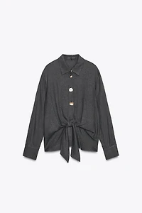 KNOTTED SHIRT WITH METAL BUTTONS