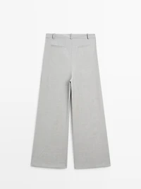 100% wool wide-leg trousers with darts - STUDIO