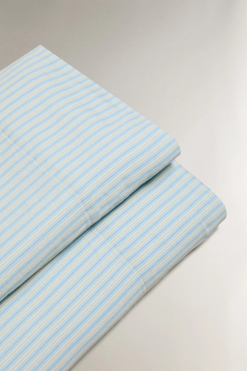 DRAP DE DESSUS SATIN RAYURES DÉLAVÉ (300 FILS)
