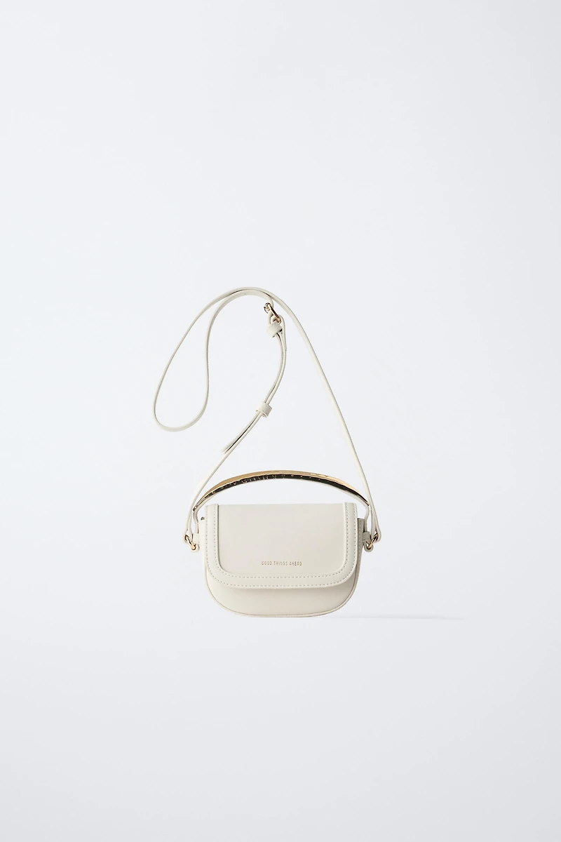 METALLIC HANDLE CROSSBODY BAG