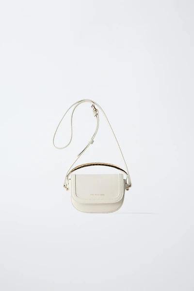 METALLIC HANDLE CROSSBODY BAG
