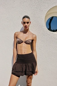 SMOCKED RUFFLE SHORTS