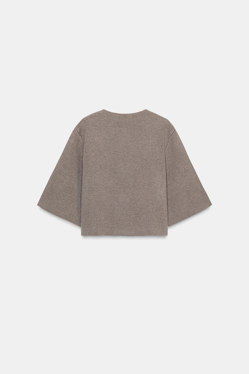 COVERED BUTTON KNIT CARDIGAN
