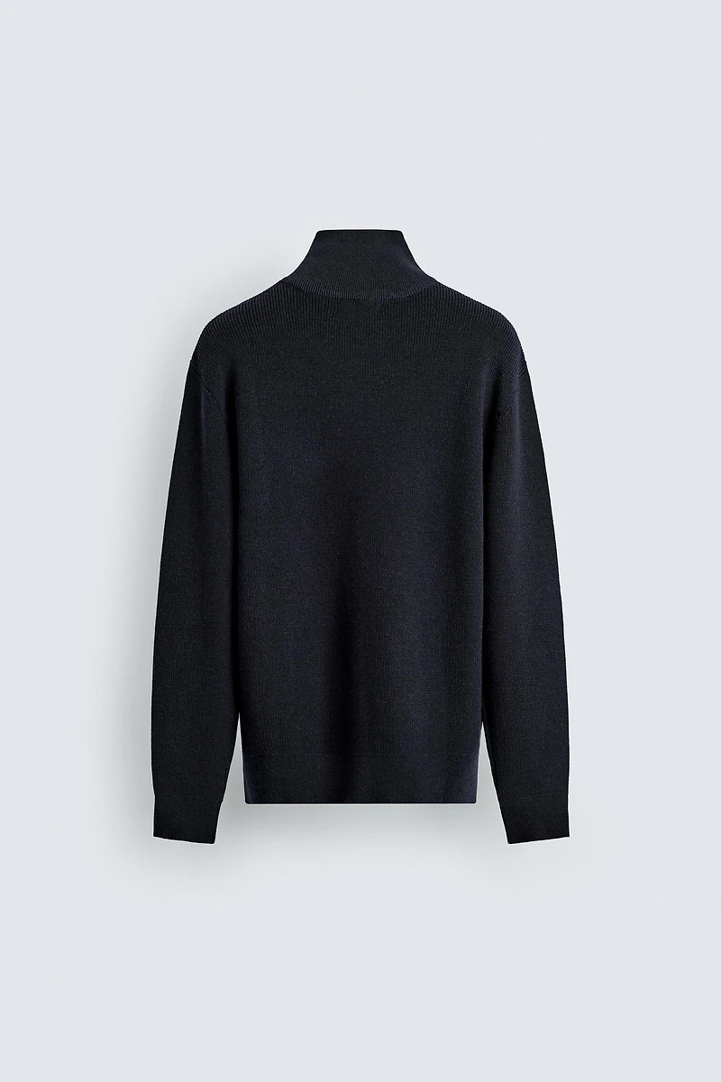 WOOL BLEND QUARTER-ZIP JUMPER