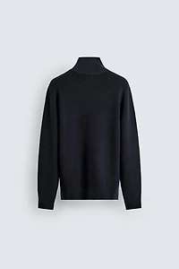 WOOL BLEND QUARTER-ZIP JUMPER