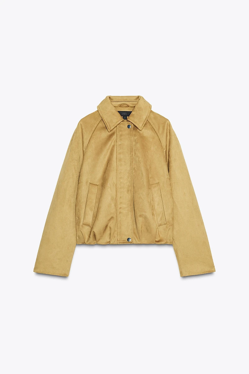 FAUX SUEDE BOMBER JACKET