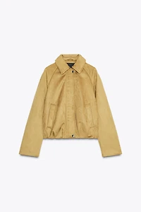 FAUX SUEDE BOMBER JACKET