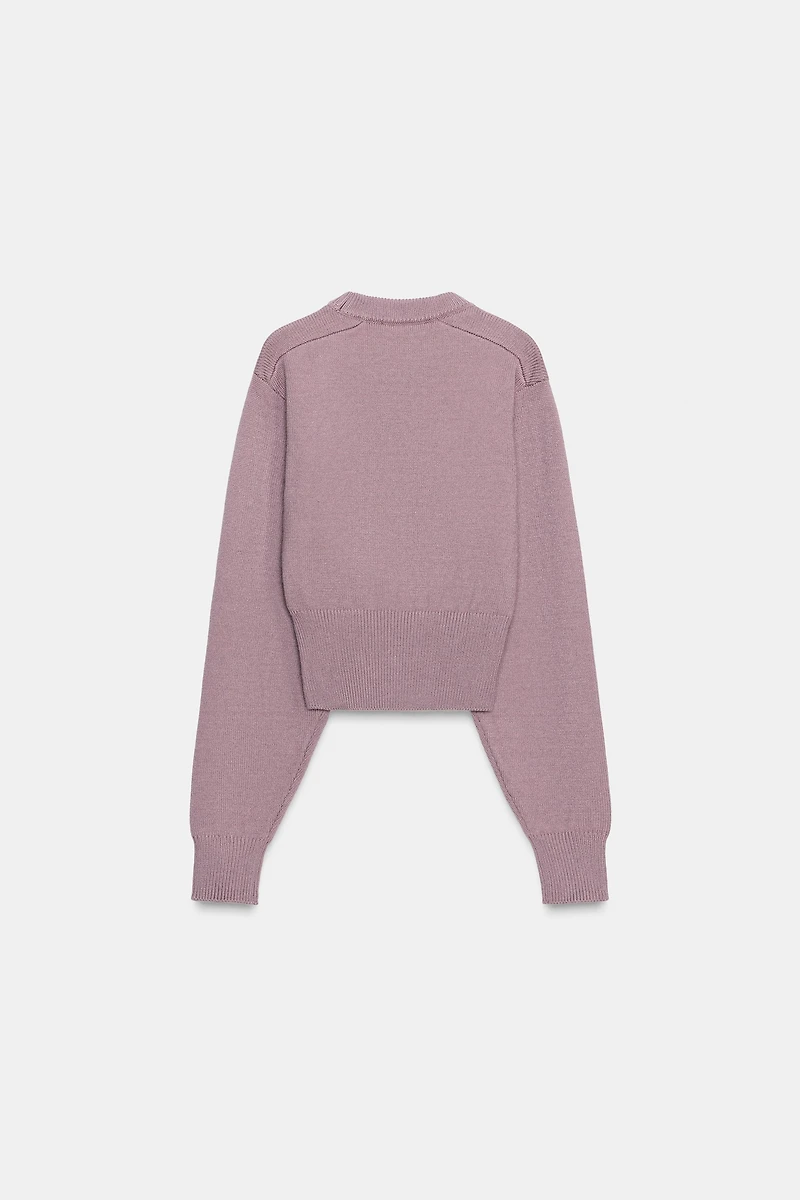SHORT BASIC KNIT SWEATER