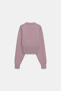 SHORT BASIC KNIT SWEATER