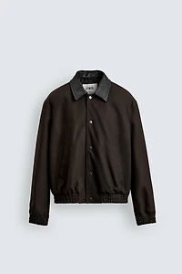 RELAXED FIT JACKET WITH CONTRAST COLLAR