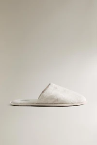 LINEN MULE SLIPPERS