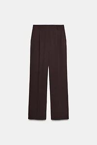 STRAIGHT FIT PLEATED PANTS