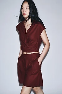 LINEN WRAP TOP