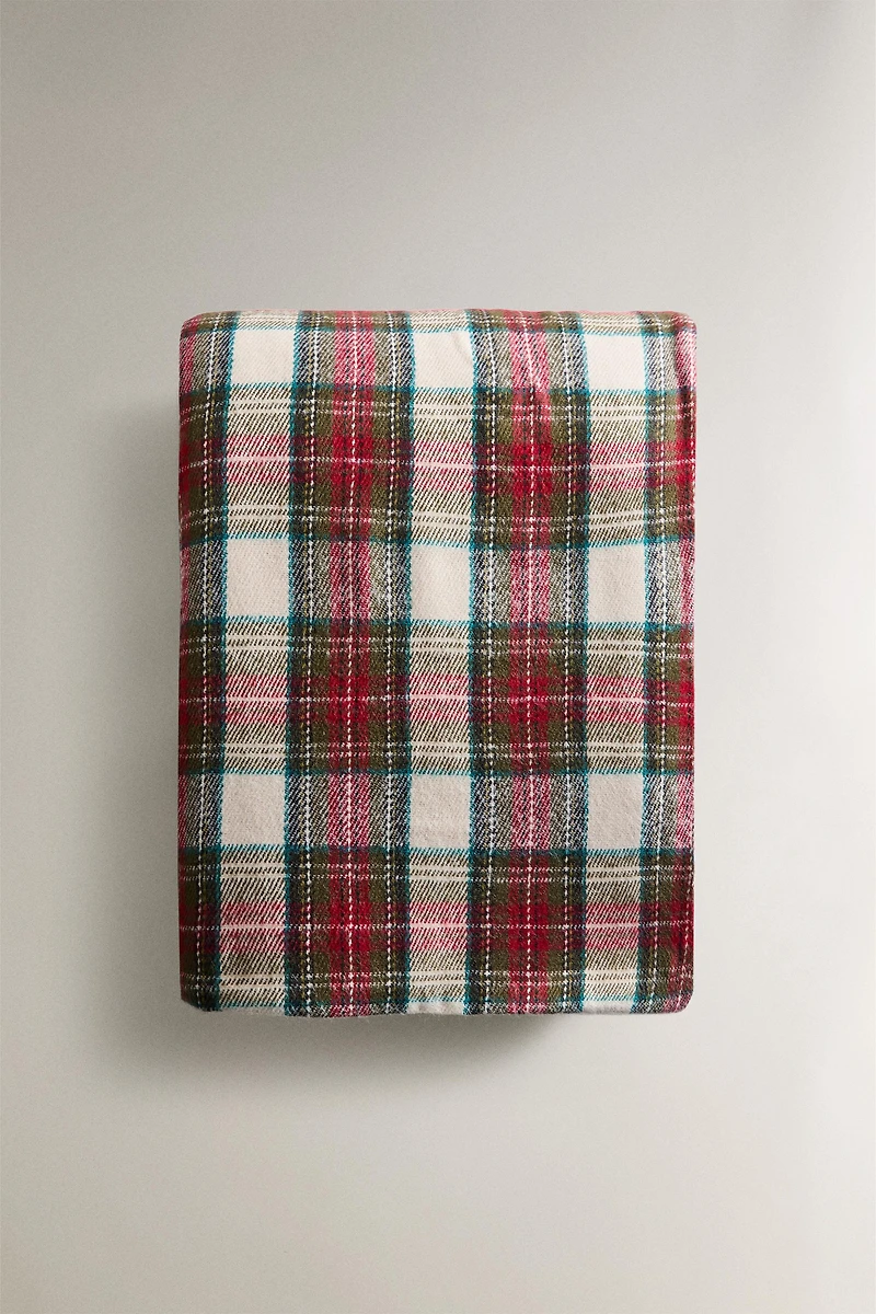 CHRISTMAS TARTAN CHECK BLANKET