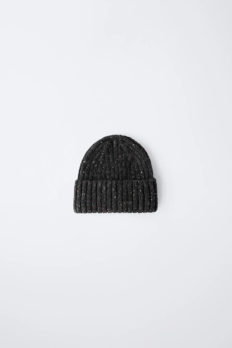 3-14 ANS/ BONNET EN MAILLE AVEC LAINE