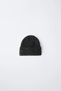 3-14 ANS/ BONNET EN MAILLE AVEC LAINE