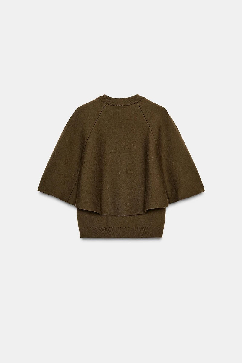 CAPE SLEEVE KNIT SWEATER