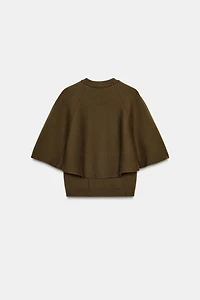 CAPE SLEEVE KNIT SWEATER