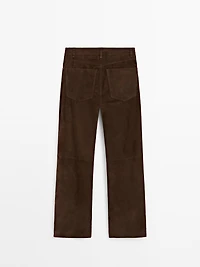 Pantalon en cuir finition daim