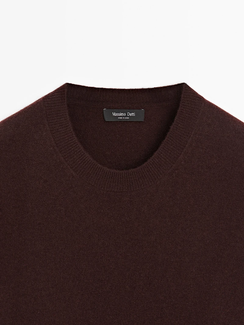 Wool blend crew neck sweater