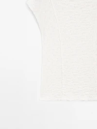 Sleeveless top with gathered detail