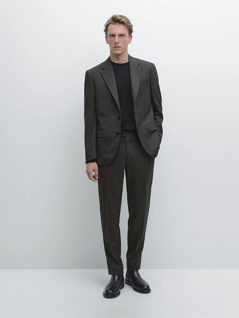100% wool suit trousers