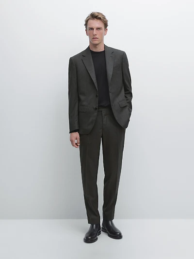 100% wool suit trousers