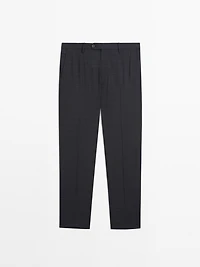 Pantalon de costume à carreaux 100 % laine