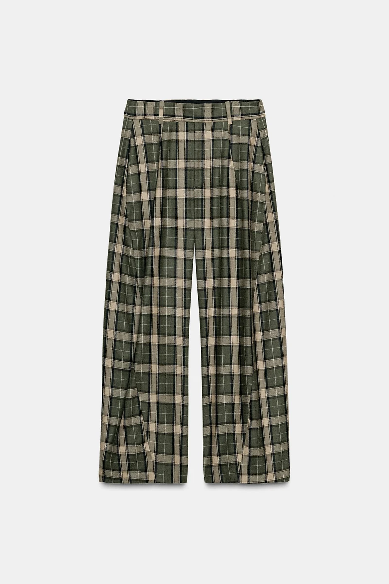 PLAID WOOL PANTS ZW COLLECTION